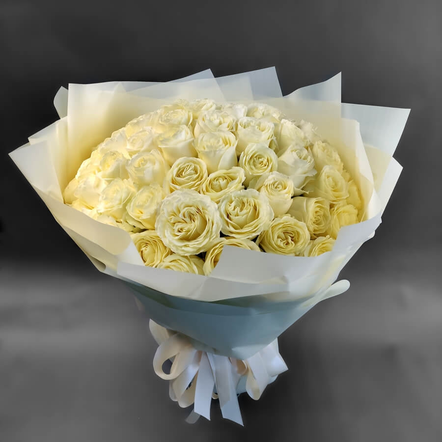 White Garden Roses Bouquet